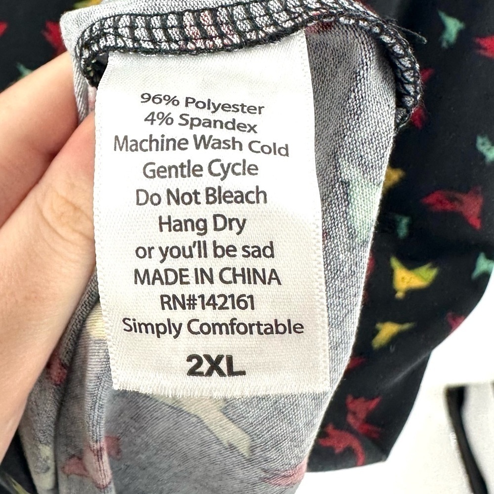 Lularoe Irma Tunic Top Womens 2XL Colorful Origami Birds Soft Stretch Comfy NWT - Picture 5 of 8